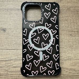 iPhone 13 pro max casetify phone case pink hearts MagSafe ultra protective EUC